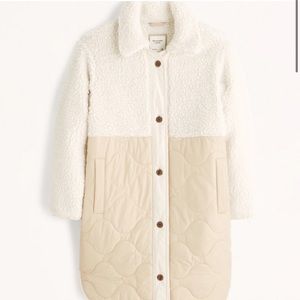 Abercrombie long length Sherpa liner jacket